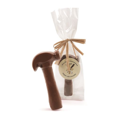 Astor Chocolate "Sorry for the Inconvenience" Milk Chocolate Hammer in Cello Bag